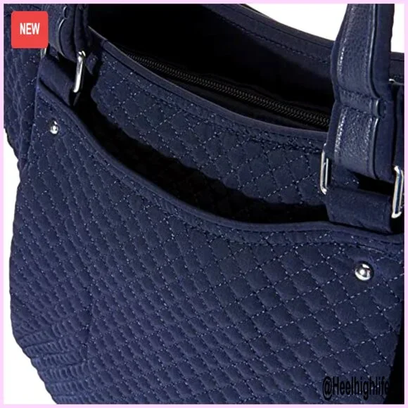 Microfiber Satchel Purse with Adjustable Drawstring and Multiple Pockets